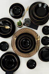 TY040424F650A841600MAET600 Black Gold 100% CERAMIC STONEWARE 27 cm wide