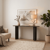 Side tables - Oval side table black melamine 150x35 cm - Sota - Dimehouse