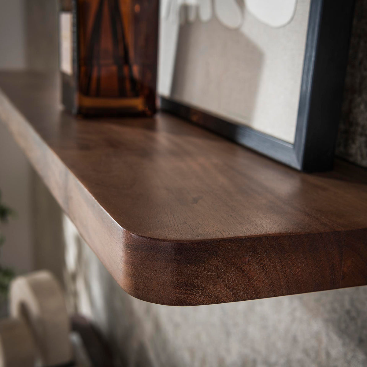 Wall shelves - Wall shelf Noa 120 cm Solid Acacia wood Drift Brown - Dimehouse