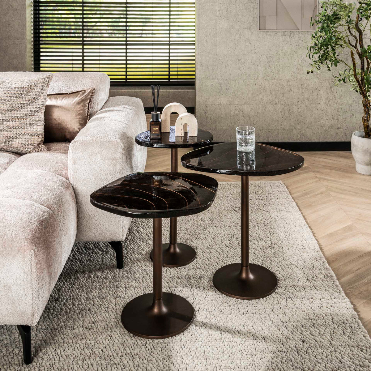 Side tables - Side table Aurum Antique Copper 50 cm - Dimehouse