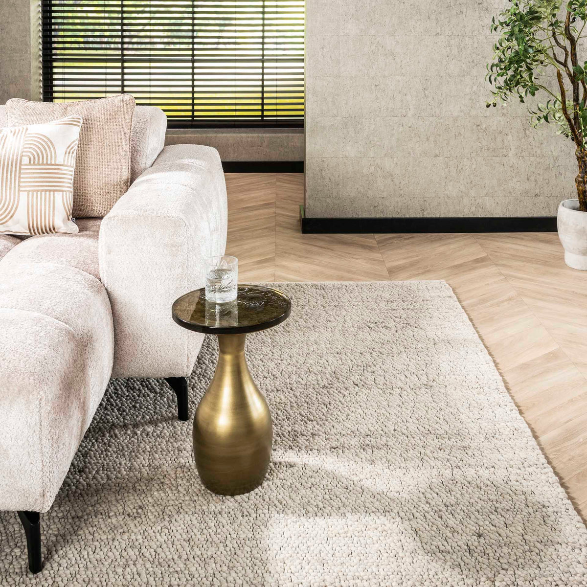 Side tables - Side table Vesto Drop shape Antique Gold 45 cm - Dimehouse