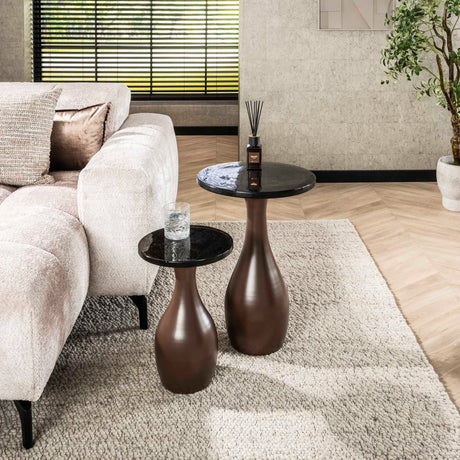 Side tables - Side table Vesto Drop shape Antique Copper 60 cm - Dimehouse