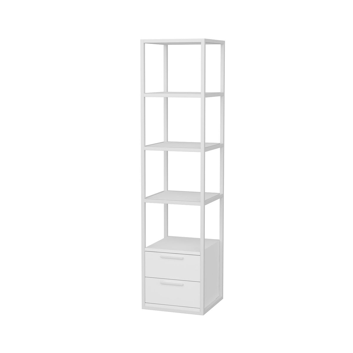 Bookcases - Bookcase Robbins White White Melamine 39x160x39 cm - Dimehouse