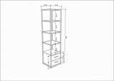 Bookcases - Bookcase Robbins White White Oak Melamine 39x160x39 cm - Dimehouse