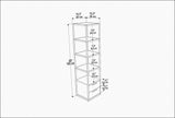 Bookcases - Bookcase Robbins Gold Gold Anthracite Melamine 39x160x39 cm - Dimehouse