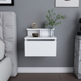 Bedside tables - Bedside table Alice White Melamine 39.8x35x35 cm - Dimehouse