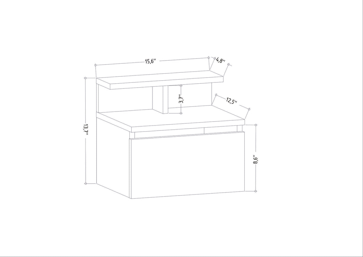 Bedside tables - Bedside table Alice White Melamine 39.8x35x35 cm - Dimehouse