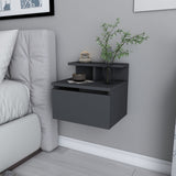 Bedside tables - Bedside table Alice Anthracite Melamine 39.8x35x35 cm - Dimehouse