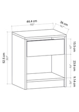 Sheridan bedside table white 44.6 cm Melamine-faced wood composite