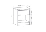 Sheridan bedside table anthracite 44.6 cm Melamine coated furniture panel