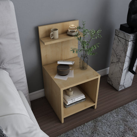 Ullman bedside table oak look 72 cm Melamine-faced wood composite