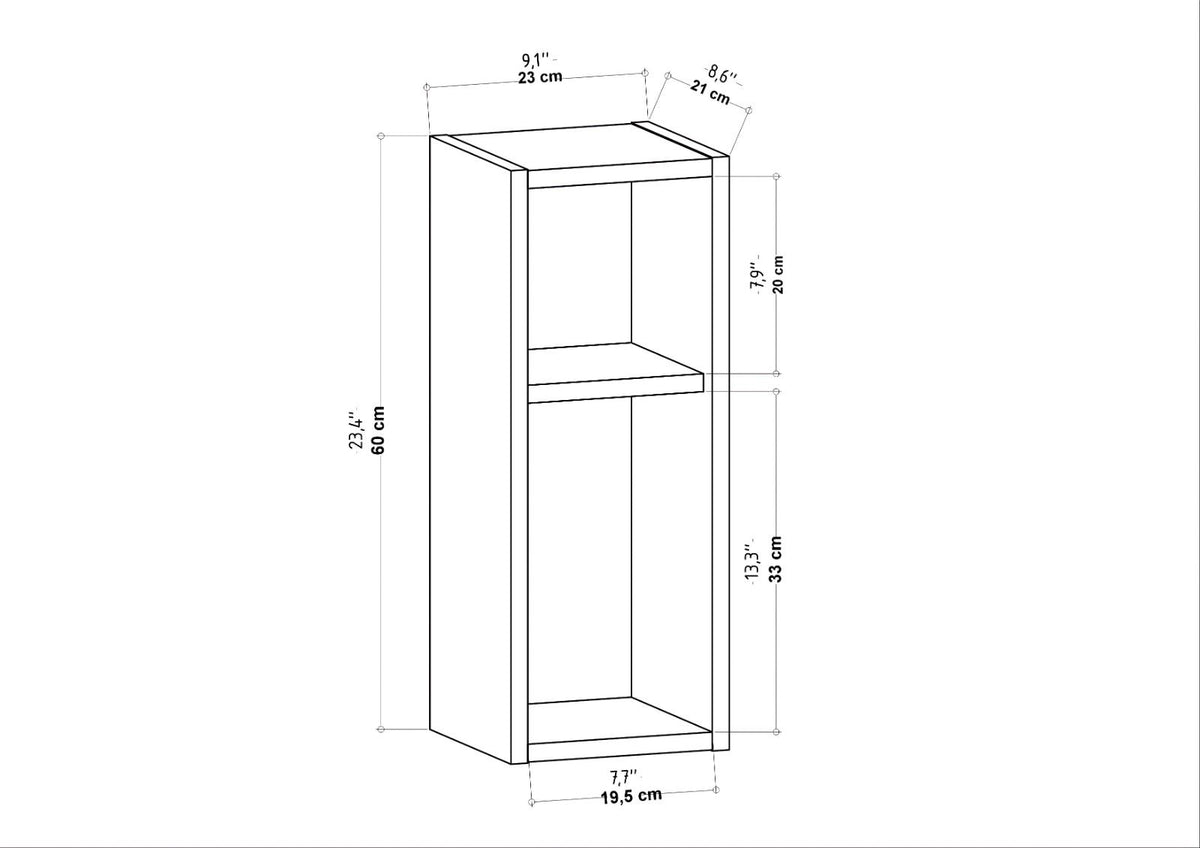 Sault wall rack oak look 59.6 cm Melamine coated wood composite