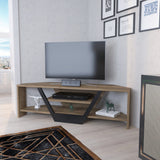 Sares TV cabinet walnut look with black 120 cm Walnut look / Black Melamine coated furniture panel