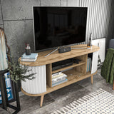 TV Furniture - TV Furniture Stor Oak White Melamine 140x64x43 cm - Dimehouse