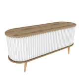 TV Furniture - TV Furniture Stor Oak White Melamine 140x64x43 cm - Dimehouse
