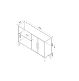 Ansel wall table white with gold 120 cm White/gold Melamine coated furniture board
