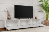 Alvin sideboard white with wooden legs 180 cm Melamine coated wood composite