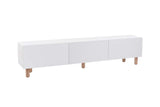 Alvin sideboard white with wooden legs 180 cm Melamine coated wood composite