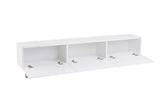 Alvin sideboard white with wooden legs 180 cm Melamine coated wood composite