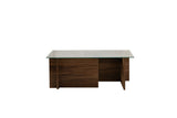 Coffee Tables - Rectangular Modern Coffee Table Vetroni Walnut Look - Glass - 105x65 cm - Dimehouse