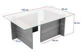 Coffee Tables - Rectangular Modern Coffee Table Vetroni Travertine Look - Glass - 105x65 cm - Dimehouse