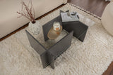 Coffee Tables - Rectangular Modern Coffee Table Vetroni Anthracite - Glass - 105x65 cm - Dimehouse