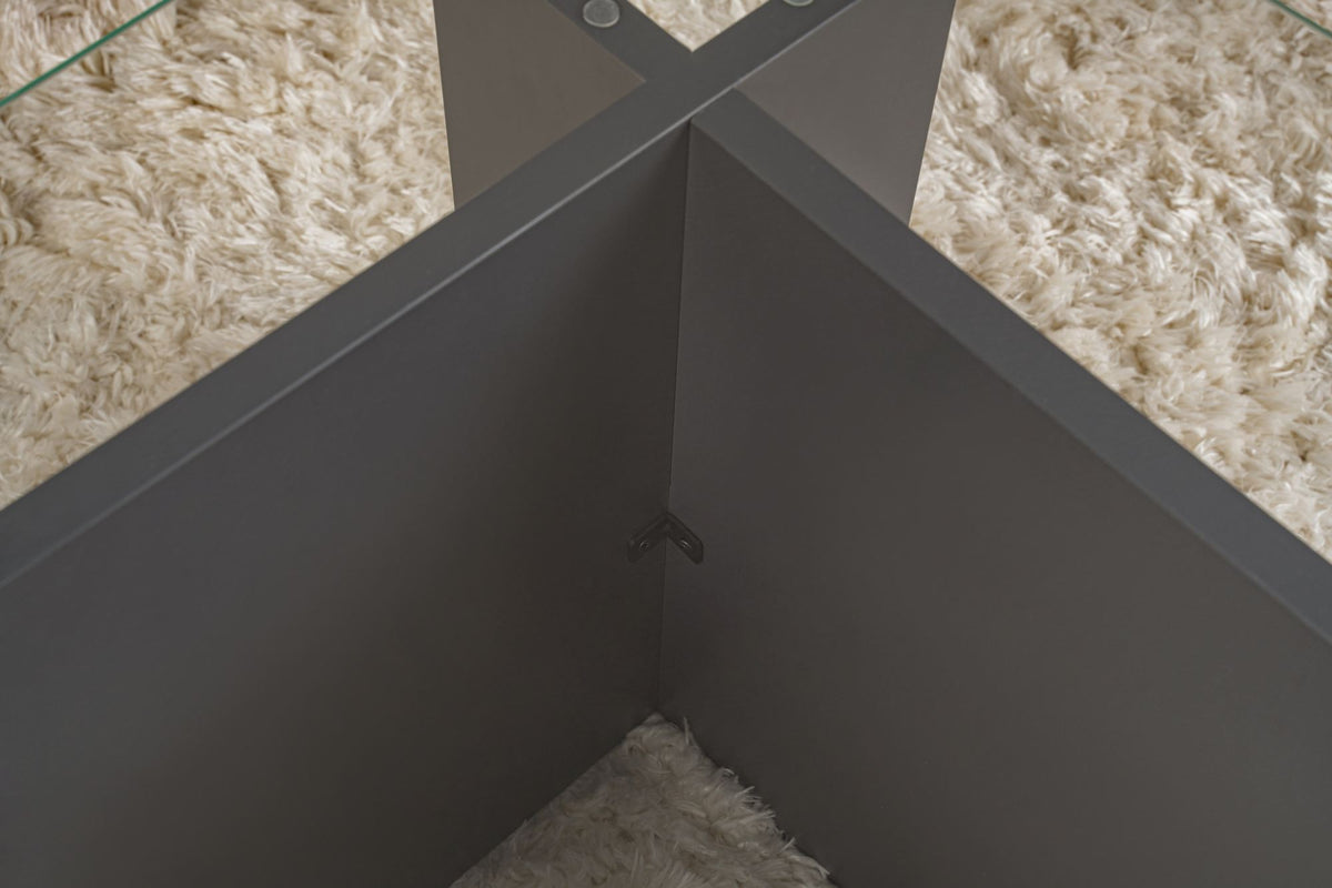 Coffee Tables - Rectangular Modern Coffee Table Vetroni Anthracite - Glass - 105x65 cm - Dimehouse