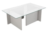 Coffee Tables - Rectangular Modern Coffee Table Vetroni Gray - Glass - 105x65 cm - Dimehouse