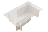 Coffee tables - Coffee table travertine glass Opal 105x65 cm - Dimehouse