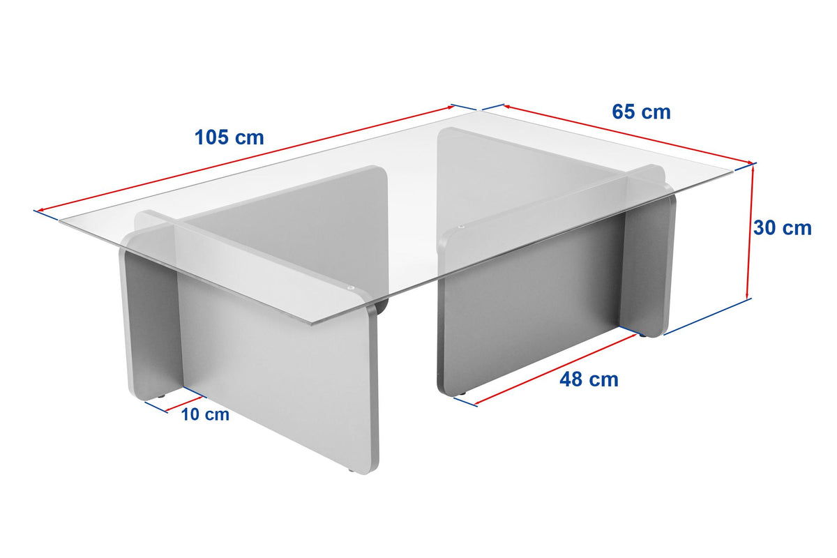 Coffee tables - Coffee table travertine glass Opal 105x65 cm - Dimehouse