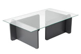 Coffee tables - Coffee table Glass Anthracite Opal 105x65 cm - Dimehouse