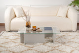 Coffee tables - Coffee table Gray Melamine Glass Opal 105x65x30 cm - Dimehouse