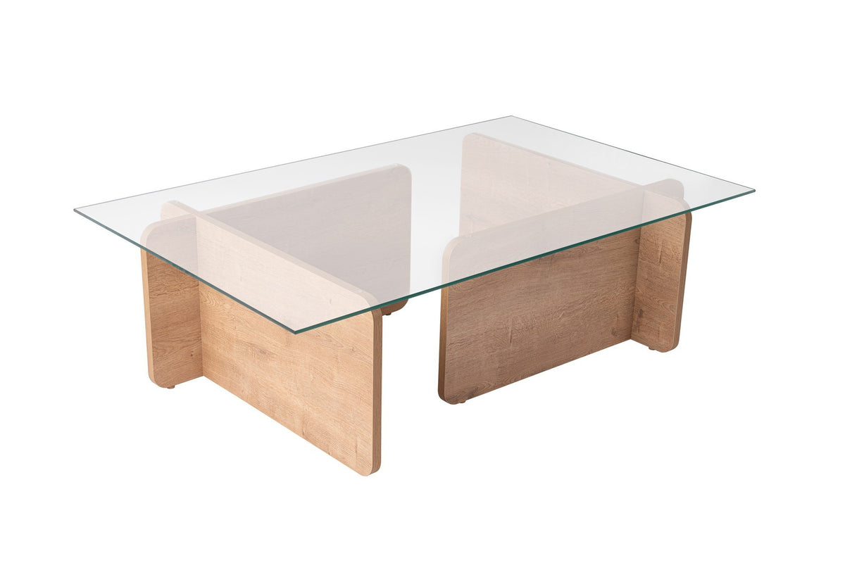 Coffee tables - Coffee table Natural Glass Opal 105x65x30 cm - Dimehouse
