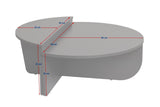 Coffee tables - Round coffee table Orion walnut and white melamine 90x60 cm - Dimehouse