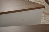 Coffee tables - Round coffee table Orion walnut and white melamine 90x60 cm - Dimehouse