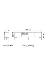 Tarz sideboard in anthracite oak look 180 cm Anthracite, oak look Melamine-faced wood