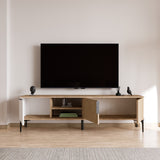 Tarz sideboard in white oak look 180 cm White, oak look Melamine coated wood composite