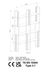 Bookcases - Bookcase Sierra Yellow Melamine 124x182x26 cm - Dimehouse