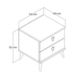 Bedside tables - Bedside table Versa Oak White Melamine 52x55.1x45 cm - Dimehouse