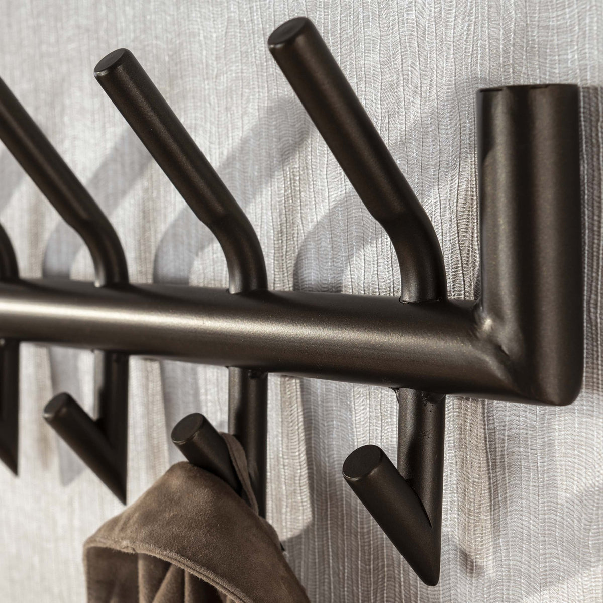 Coat racks - Industrial Coat Rack Kym 2x8 - angled Metal Bronze - Dimehouse