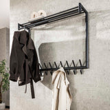 Coat racks - Coat rack Kym 20 - Angled Dark gray - With rod - Dimehouse