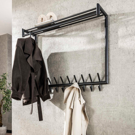 Coat racks - Coat rack Kym 20 - Angled Dark gray - With rod - Dimehouse