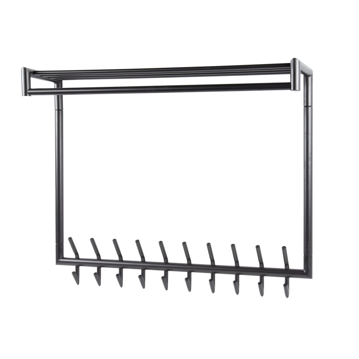 Coat racks - Coat rack Kym 20 - Angled Dark gray - With rod - Dimehouse