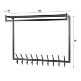 Coat racks - Coat rack Kym 20 - Angled Dark gray - With rod - Dimehouse