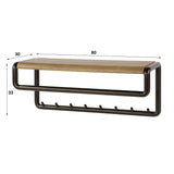 Coat racks - Coat rack Senna rod and hat shelf 8 hooks Drift brown - Dimehouse