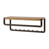 Coat racks - Coat rack Senna rod and hat shelf 8 hooks Drift brown - Dimehouse