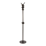 Standing coat rack-Standing coat rack 12 hooks brown metal Luno-Dimehouse