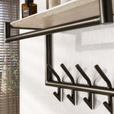 Coat racks - Wall coat rack Aria 2x5 hooks Travertine Melamine Bronze colored - Dimehouse