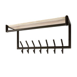 Coat racks - Wall coat rack Aria 2x7 hooks Travertine Melamine Bronze colored - Dimehouse