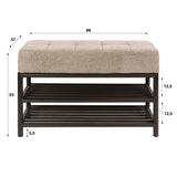 Shoe bench-Shoe bench Terra 85 cm brown metal-Dimehouse